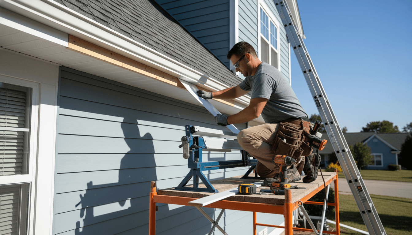 Professional aluminum fascia wrapping process