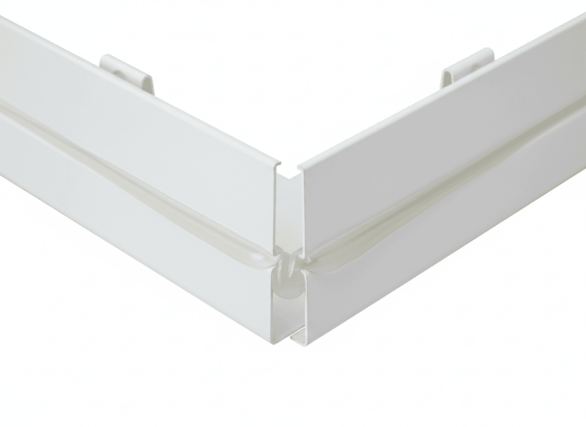 Perfect corner miter joint on seamless gutter