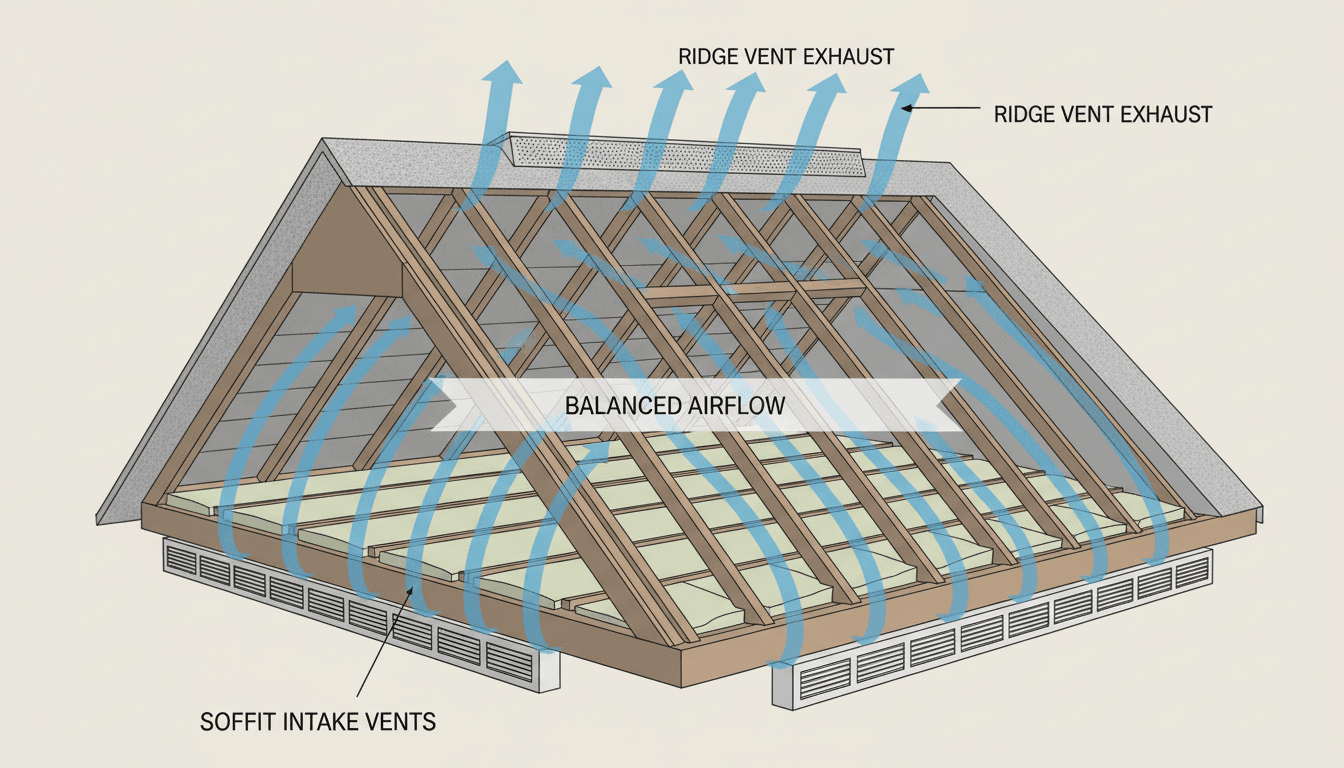 3D Attic Ventilation System with Airflow