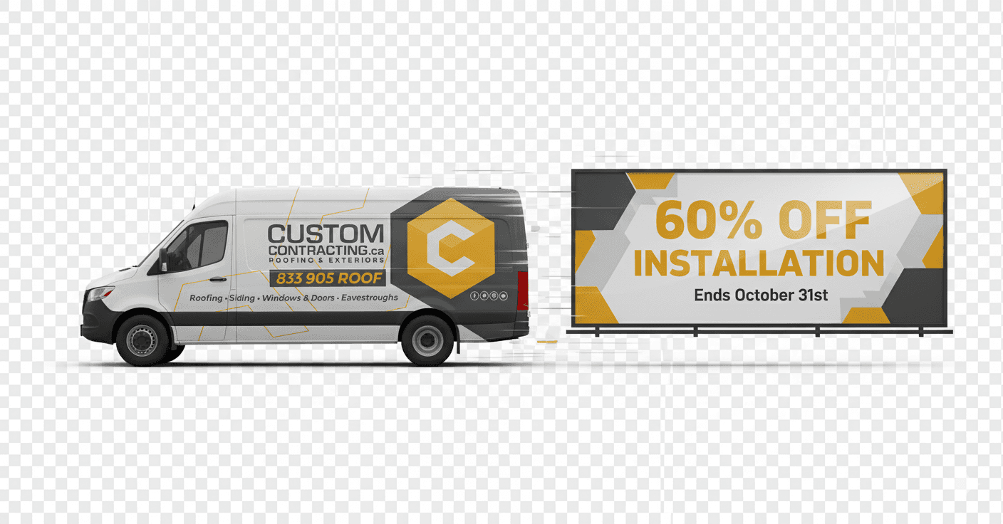 Custom Contracting Van with 60% OFF Billboard