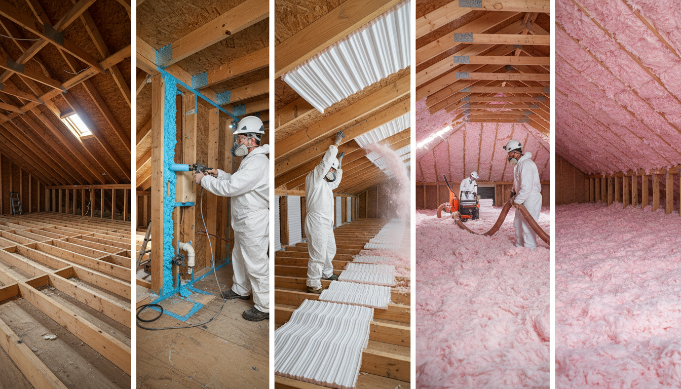 Cambridge attic insulation installation sequence - Professional step-by-step process