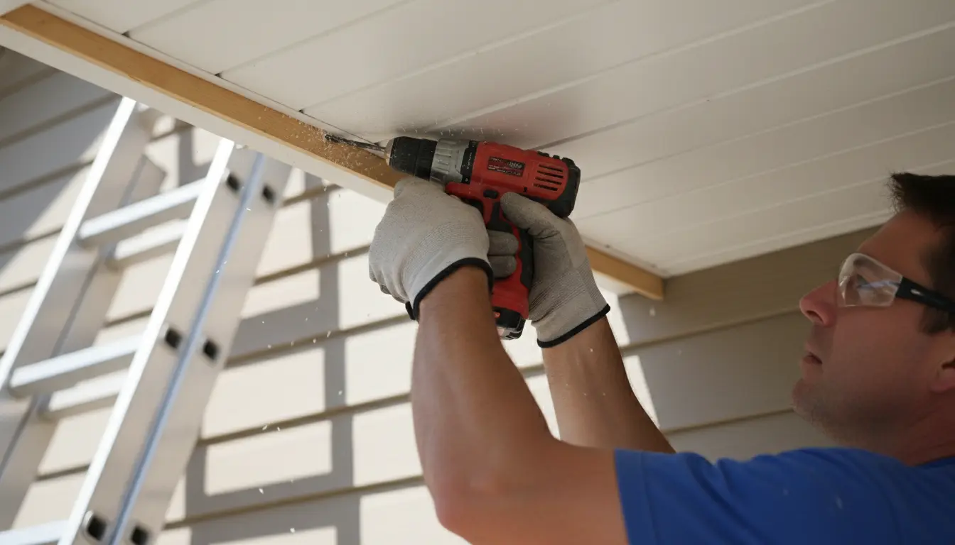 Professional vinyl soffit installation process